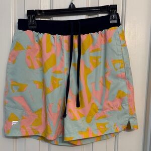 Fabletics Men's Athletic Shorts - Pink, Yellow, and Light Blue